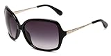 IMAGE OF Marc by Marc Jacobs Women's MMJ 218/S 0QKJ Rectangle Sunglasses,Shiny Black & Gold Frame/Grey Shade Lens,One Size