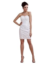 Sweetheart Beaded Lace Sheath Natural   Waistline Short  Dress