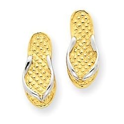 14k Gold & Rhodium Flip Flop Earrings