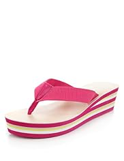 Striped Wedge Flip-Flops
