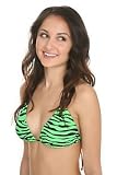 Green And Black Zebra Swim Top