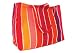 Strandtasche Badetasche Shopper Saunatasche gestreift in fuchsia/ pink, 45x35x20 cm