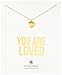 Dogeared You Are Loved Faceted Heart Gold Dipped Chain Necklace