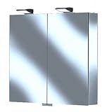 KEUCO Spiegelschrank Royal 35 13502 ohne Schubkästen sil elox 80x74cm x15cm 13502171301