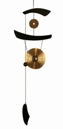 Medium Brass Zen Art Feng Shui Gong Wind Chime