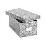 Oxford 40589 Oxford Reinforced Board 4 x 6 Card File With Lift-Off Cover, Black/White Agate