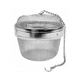 New Twist-Lock Spice Ball Tea Infuser Herb Infuser, Stainless Steel, Large Size (3 x 2.5