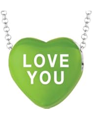Sweethearts Enamel "Love You" Heart on 16" Necklace Pendant with Gift Box