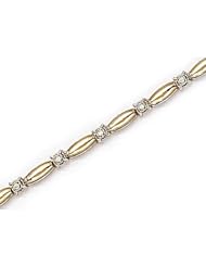 14kt Yellow Gold Bar and Diamond Bracelet 0.16ct TW