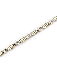 14kt Yellow Gold Bar and Diamond Bracelet 0.16ct TW