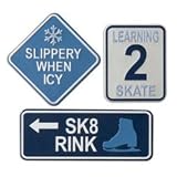 Ice Skating Metal Signs Scrapbook Stickers (01526)