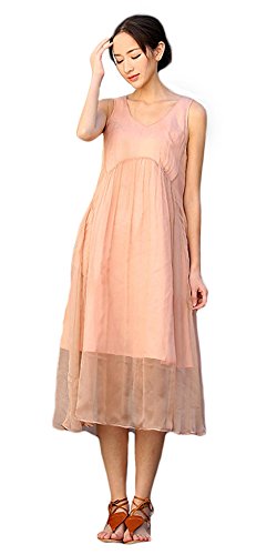 (ボーフィズ)bofeifs レディース 不規則 シルク ノースリーブ 二次会 結婚式 エレガント パーティー ドレス 入学式 卒業式 謝恩会 披露宴 プリーツワンピース Aライン ワンピース 3色[並行輸入品]