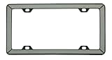 Diamond Dust Crystal Powder Metallic Car Truck SUV ABS Black License Plate Frame
