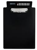 Saunders Recycled Plastic Clipboard with Calculator, Letter Size 8.5 x 12 Inches Black (21452)