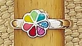 Sterling Silver Multicolor Enamel Flower Toe Ring
