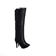 4" Fashion Avenue Black Suede Women's High Heeled Boots Christmas Ornament