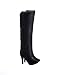 4" Fashion Avenue Black Suede Women's High Heeled Boots Christmas Ornament