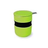 Curve Asian Style Tea Cup w/ Infuser & Lid - Lime