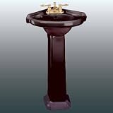 Corner Sinks Black Vitreous China, Portsmouth Corner Pedestal Sink Black 32 3/4in. H