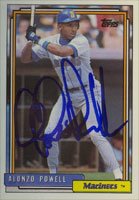 Alonzo Powell, Seattle Mariners, 1992 Topps Autographed Card