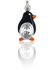 Its Charming Sterling Silver Black & Orange Penguin with CZ Charm Z-8967