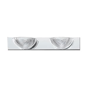 Sea Gull Lighting 4723-05 Oceanic Two-Light Vanity, Chrome Finish with Clear Ribbed... by 