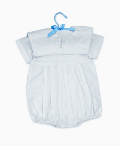 Mud Pie Baby Classic Keepsakes Baby Boy Cotton Bubble with Cross Detail