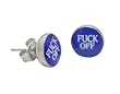 Fuck Off Logo Earrings - 9mm - Sold as a Pair
