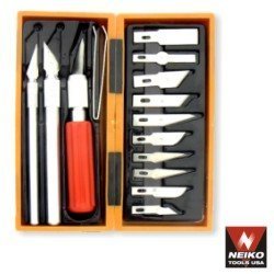 Premium Compact Hobby Knife Set - 16 Piece by Neiko Tools