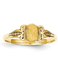 Genuine IceCarats Designer Jewelry Gift 14K Childs Signet Ring Size 3.00
