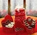 A Love Affair with Chocolate Gift Tower In Red Heart Shaped Boxes