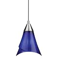1-Light Mini Pendant - Blue/ Brushed Nickel