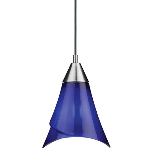 1-Light Mini Pendant - Blue/ Brushed Nickel