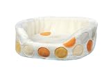 S & H Pet Products Memory Foam Pet Bed, Geometric Circles, Orange
