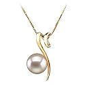 PearlsOnly Dionne White 8-9mm AA Japanese Akoya 14 Karat Gold Pearl Pendant