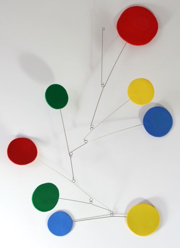 Happy Modern Hanging Art Mobile Original Sculpture - Calder Eames Mid-Century Retro