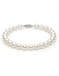 14KT Yellow Gold Beautiful 6.5-7.0mm Round White Akoya Pearls make up this Stunning Bracelet.