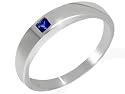 9ct White Gold Ladies Sapphire Single Stone Band Ring