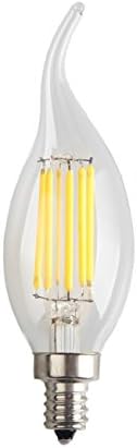 LOLERS 6W LED Filament Candle Light Bulb,2700K Warm White 600LM,E14 Candelabra Base Lamp,C35 Flame Shape Bent Tip,60W Incandescent Replacement,Ddimmable 220V
