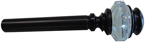 Ukeen Decorative Curtain Rod, Adjustable Curtain Rod, Includes Beautiful Single Rod &amp;Two (2) Round Acrylic Resin Finials &amp; Adjustable Brackets, 1'' Diameter ,Comes in 3 Sizes (48 to 84--inch)