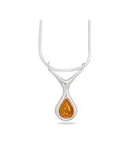 MMA Silver - 17 inch Polished Amber Necklace