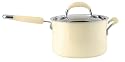 KitchenAid Gourmet Essentials Hard-Base Ceramic Non-stick Saucepan, 20 cm, Almond