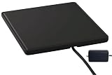 RCA Low Profile Antenna UHF/DTV/HDTV Active Receive Local Digital TV Broadcasts FM Radio Signals