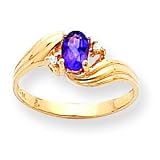 14k .03ct Diamond & Amethyst BirthStone Ring