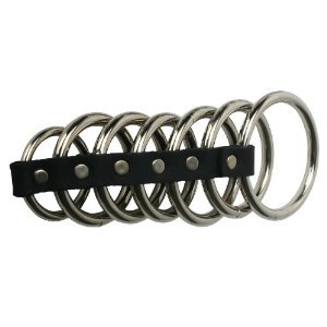Gates of hell male chastity device, 7 rings