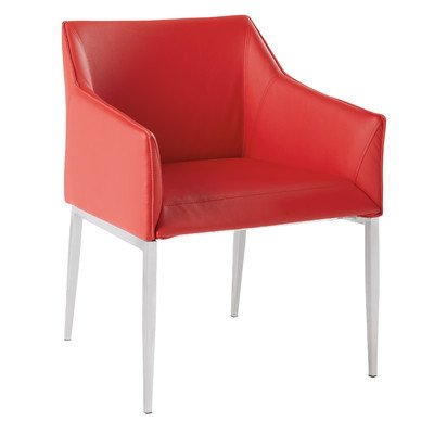 Waldorf Faux Leather Armchair Color: Red