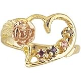 Beautiful! 10k Yellow-gold Gold Black Hills Gold Heart shape Mothers/Family Rings 1-6 Stones