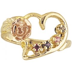 Beautiful! 10k Yellow-gold Gold Black Hills Gold Heart shape Mothers/Family Rings 1-6 Stones