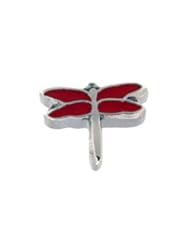 Dragonfly With Red Wings Floating Locket Charm