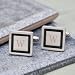 Black Border Engraved Cufflinks Cuff Links